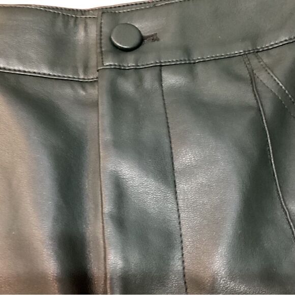 Motf Green High Rise Faux Leather Pants Small - Picture 8 of 10